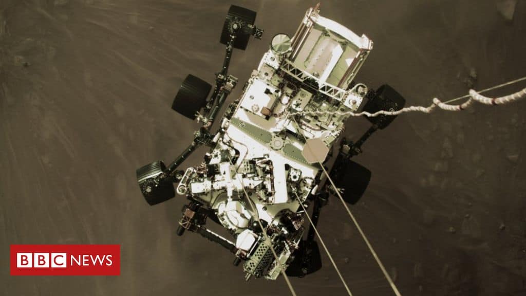 Mars landing: Photo shows Perseverance rover during landing