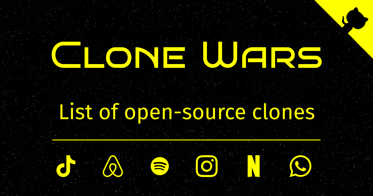 A list of 70 open source clones of popular sites