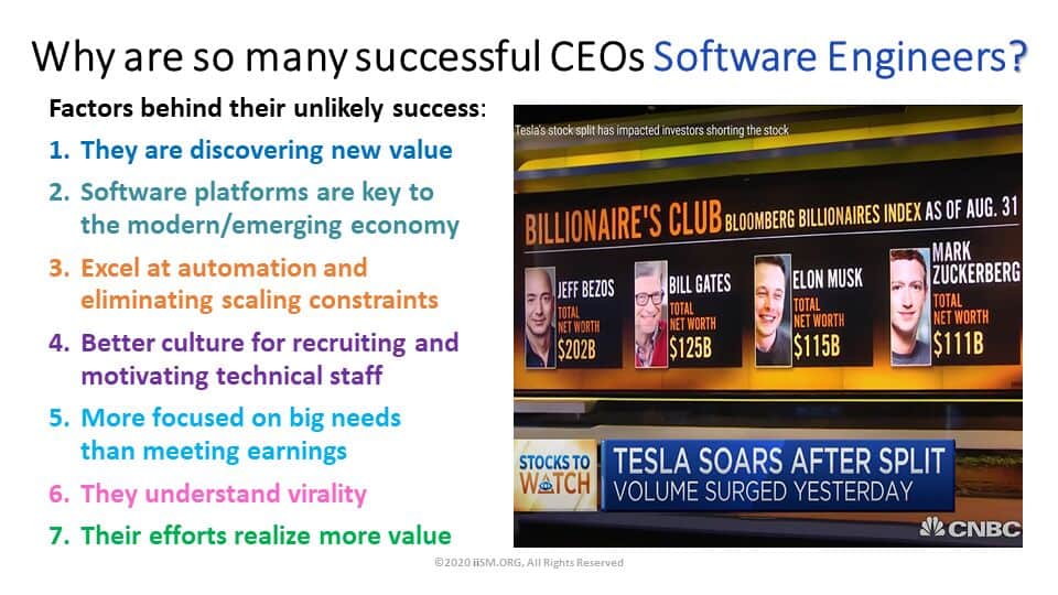 Software engineers make the best CEOs, at least when measured by market cap