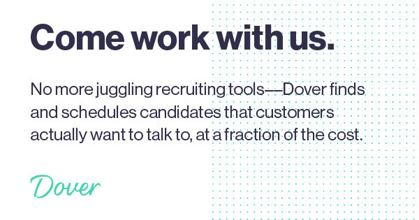 Dover (YC S19) just raised $20m and is hiring our first Engineering Manager