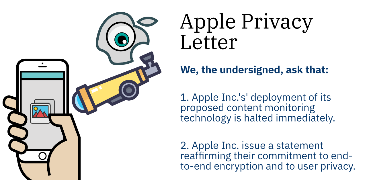 An Open Letter Against Apple’s Privacy-Invasive Content Scanning Technology