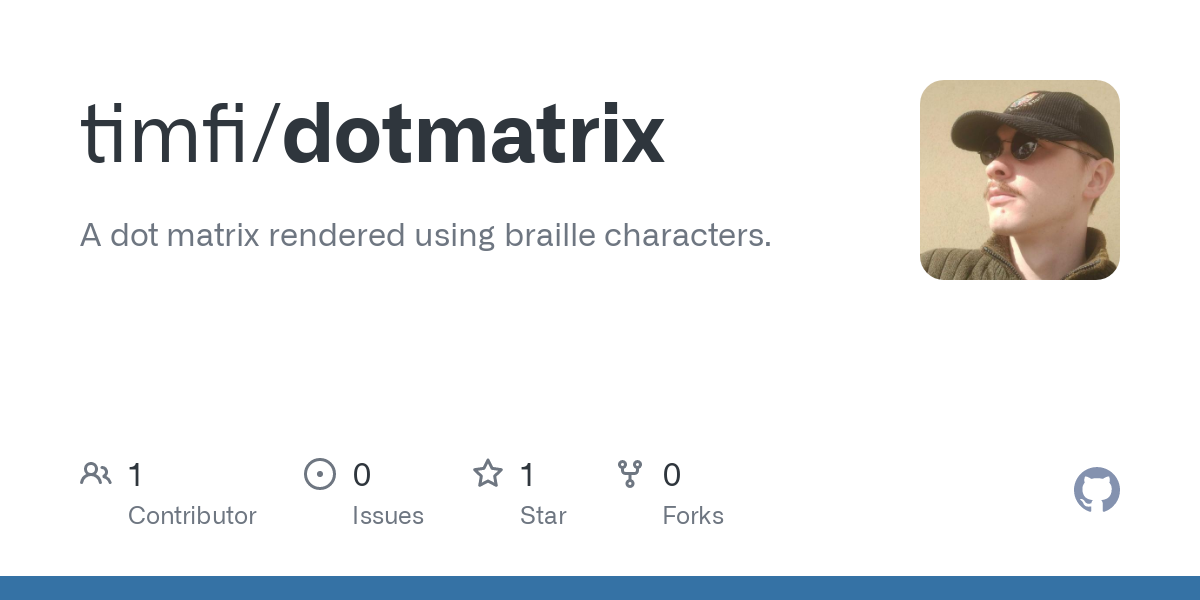 Show HN: dotmatrix – A dot matrix rendered using Braille characters.