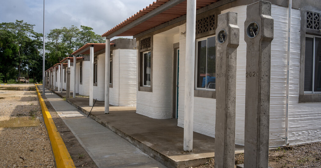 3-D printing new houses in a Mexican village