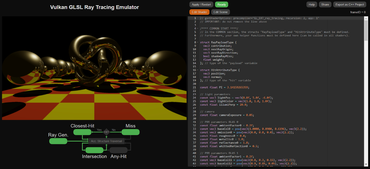 Web-Based Vulkan GLSL Ray Tracing Emulator