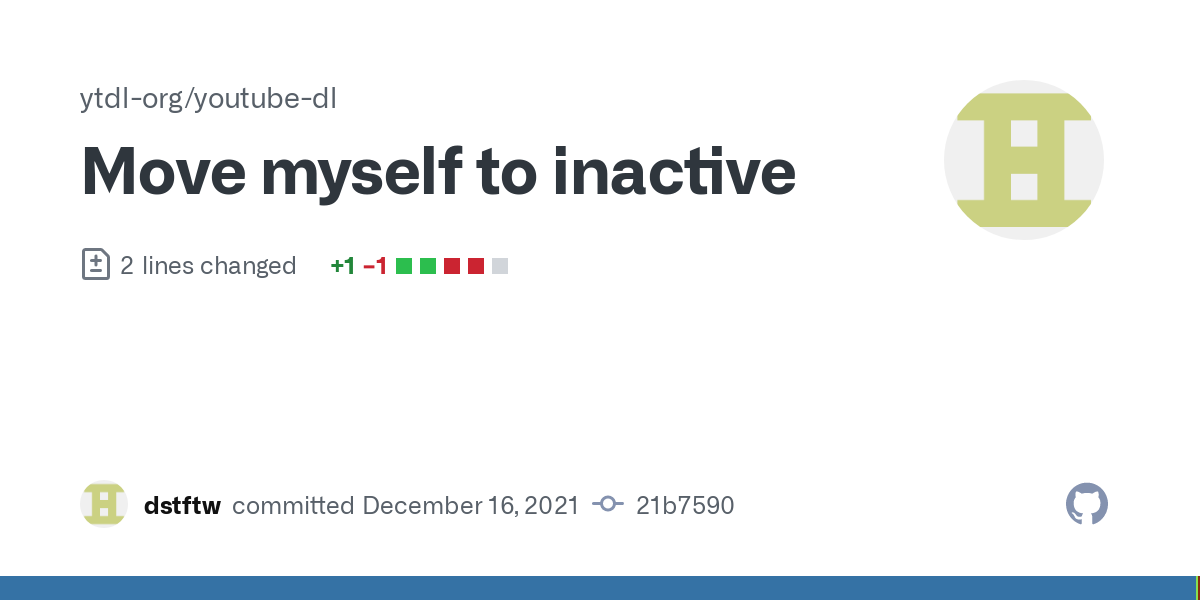 YouTube-DL core maintainer moves self to inactive list