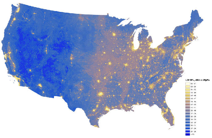 The Sound of Silence: A Noise Map of the U.S.