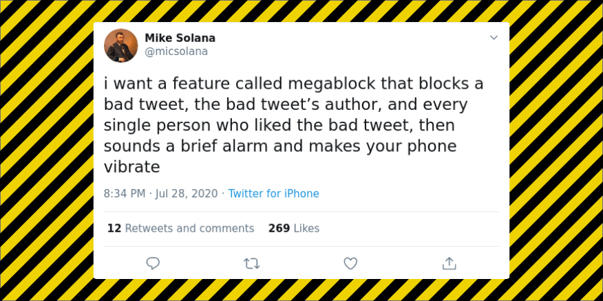 Block a tweet, its author, and every single person who liked it