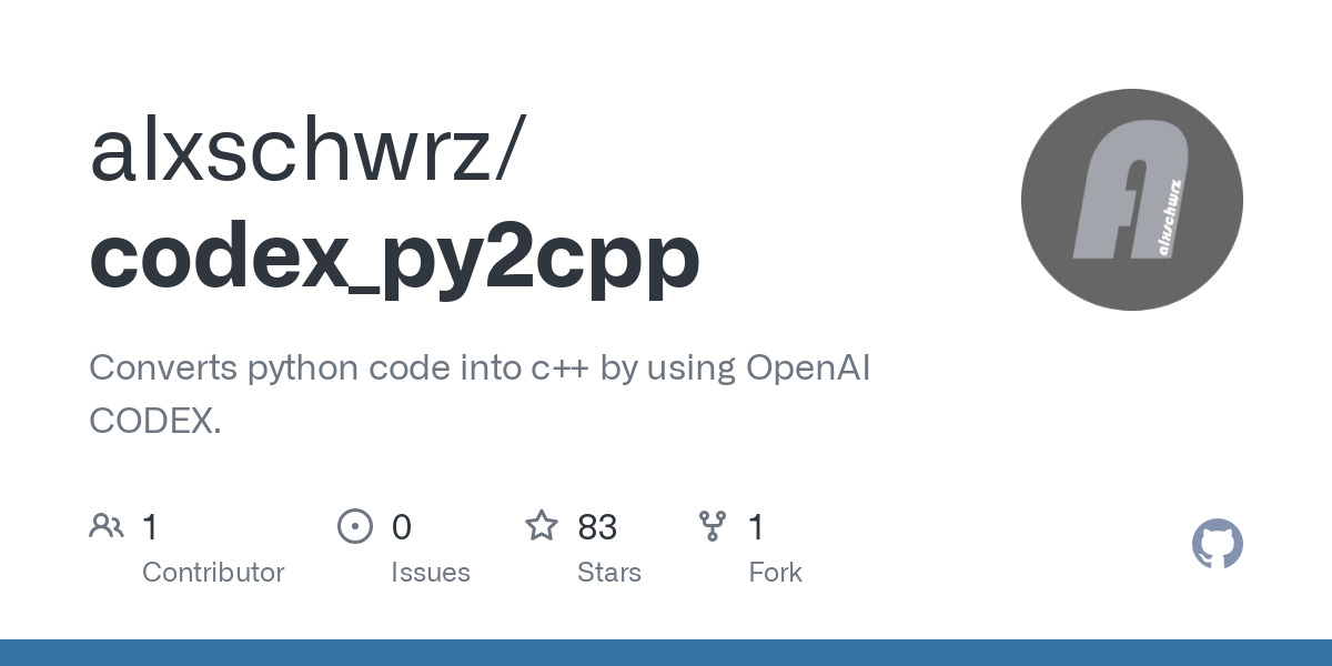 OpenAI Codex Python to C++ Code Generator