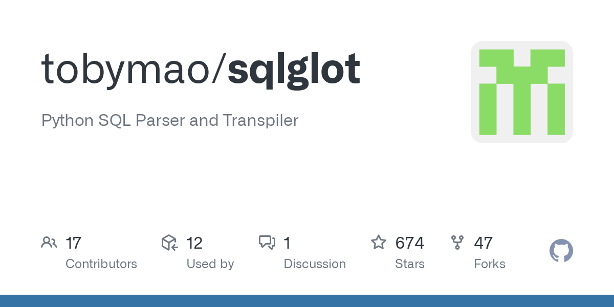 SQLGlot: SQL parser, transpiler, optimizer – translate to Presto, Spark, Hive