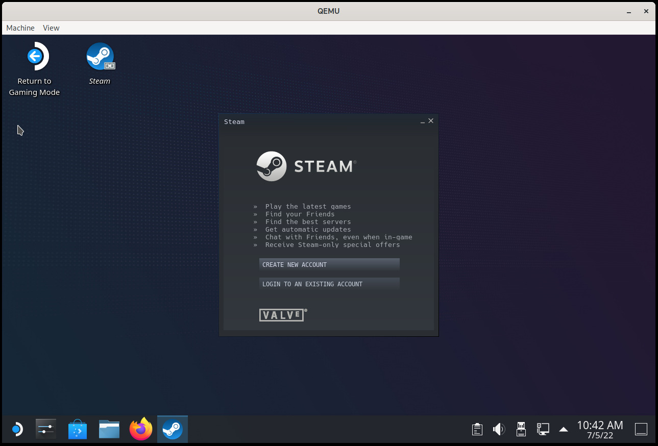 Running the Steam Deck’s OS in a virtual machine using QEMU