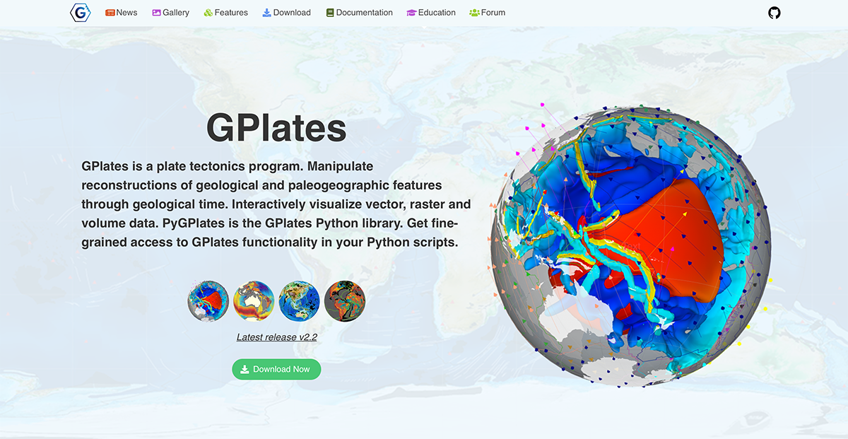 GPlates: Open-source software for interactive visualisation of plate tectonics