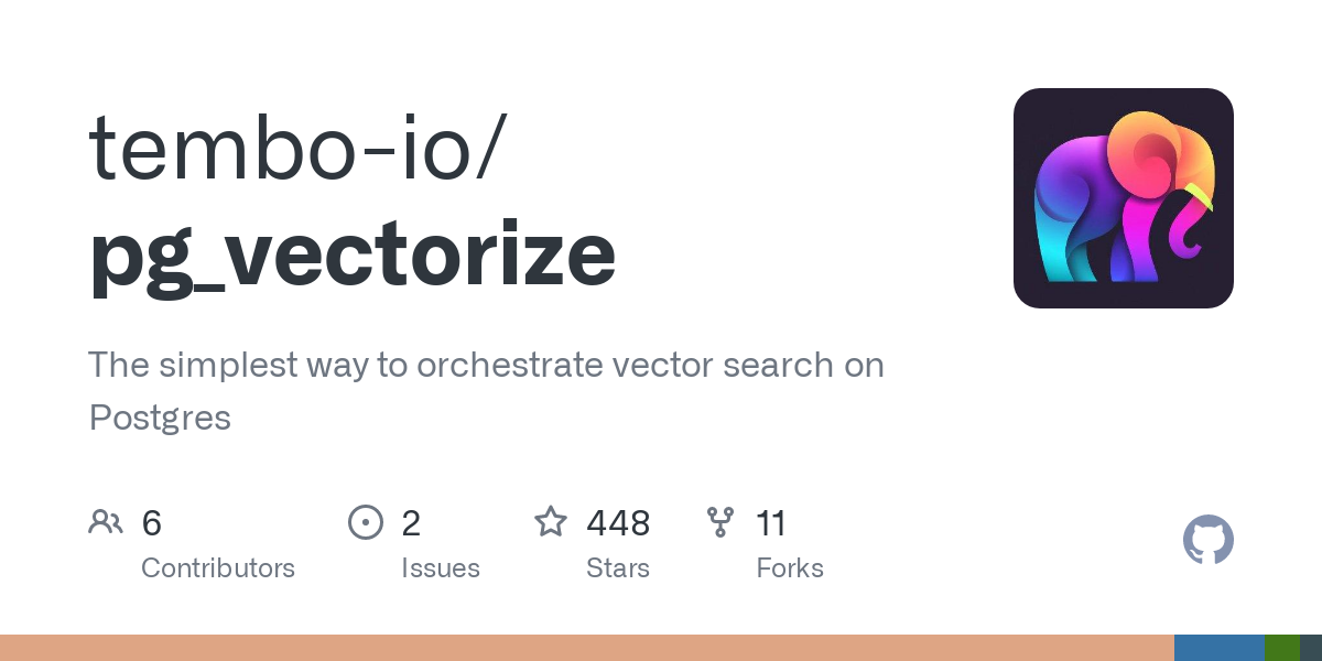 Pg_vectorize: The simplest way to do vector search and RAG on Postgres