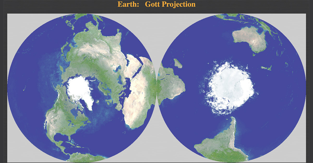 A flat map with the least error possible: The Gott-Goldberg-Vanderbei projection