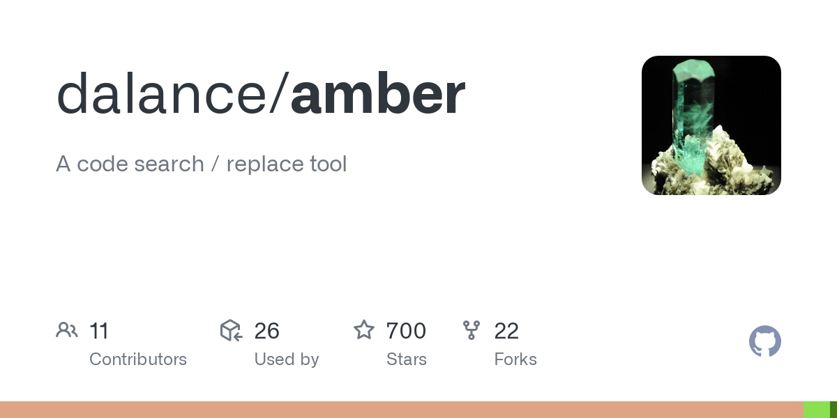 amber, a code search & replace tool