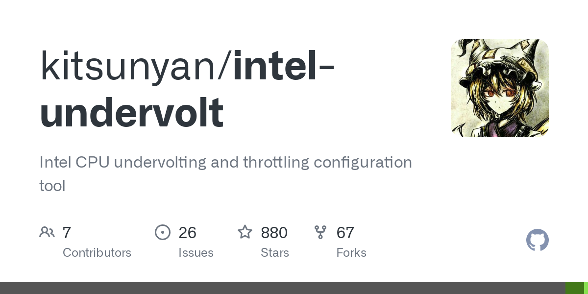 Intel-undervolt: CPU undervolting and throttling configuration tool for Linux