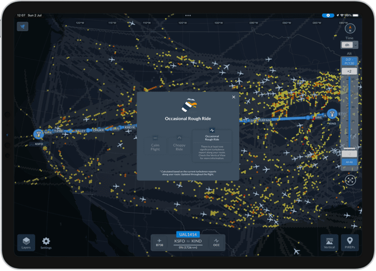 Show HN: Safe Routes. real time turbulence data, ML predictions with an iPad