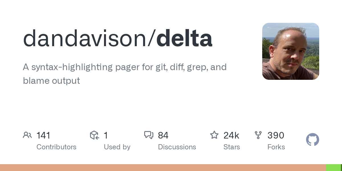 Delta: A syntax-highlighting pager for Git, diff, grep, and blame output