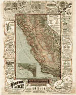 Map of California roads for cyclers (1895)