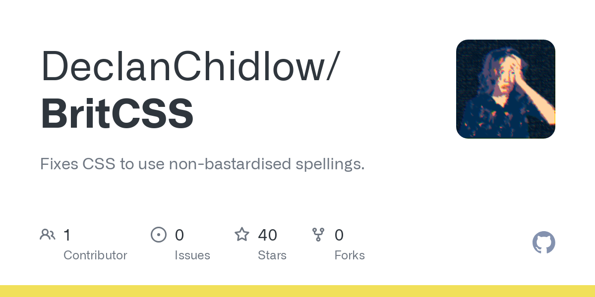BritCSS: Fixes CSS to use non-American English
