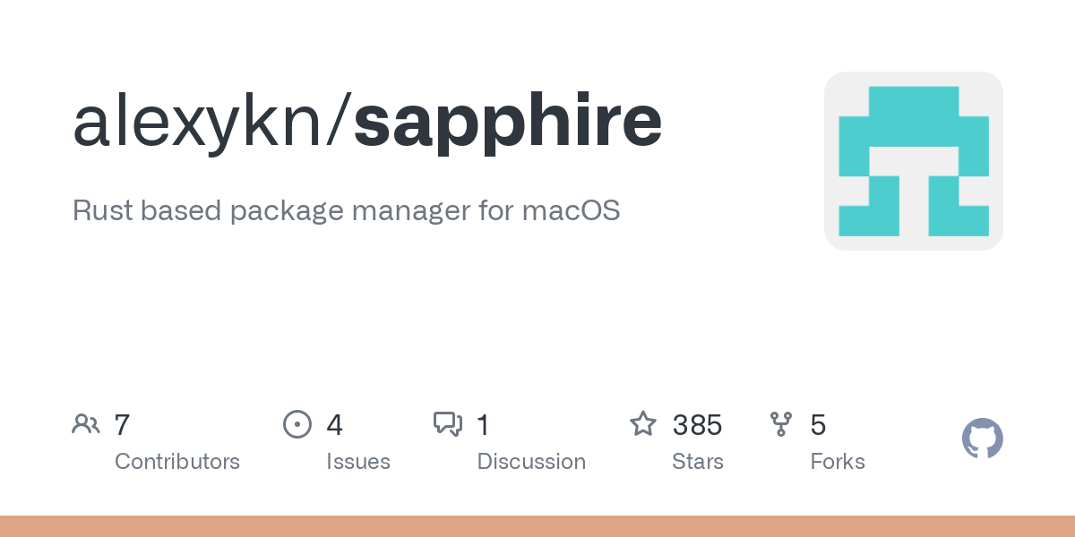 Sapphire: Rust based package manager for macOS (homebrew replacement)
