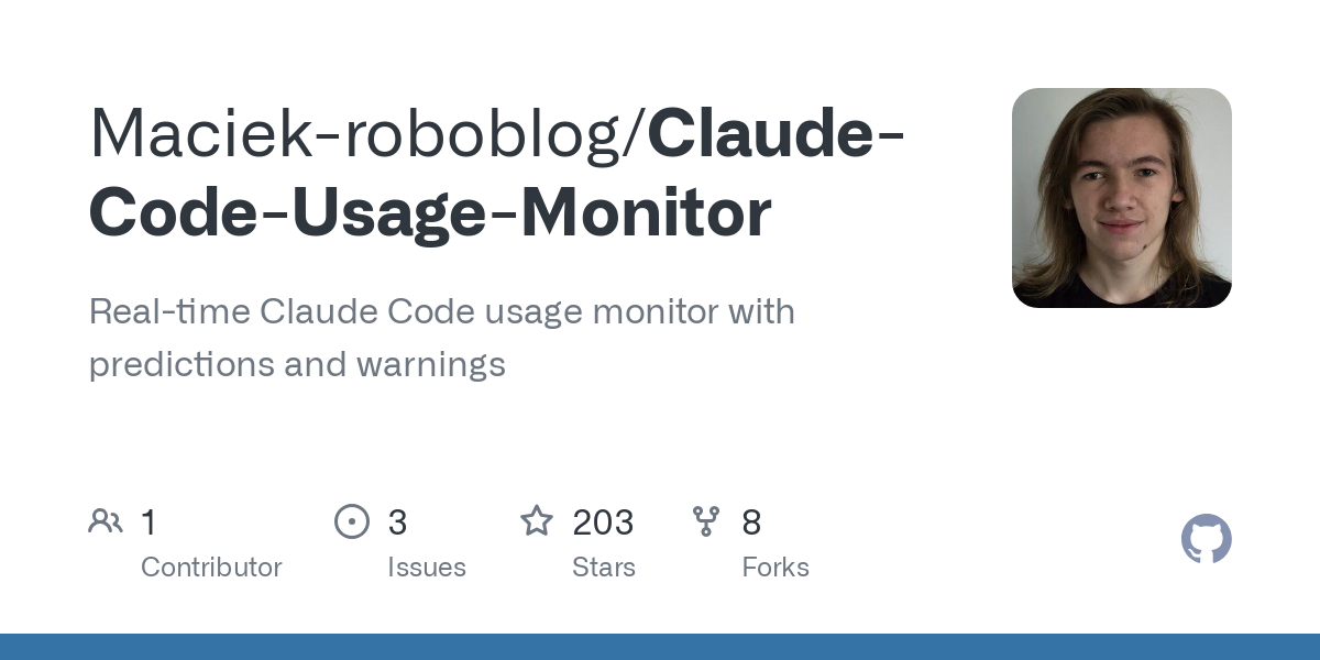 Show HN: Claude Code Usage Monitor – real-time tracker to dodge usage cut-offs