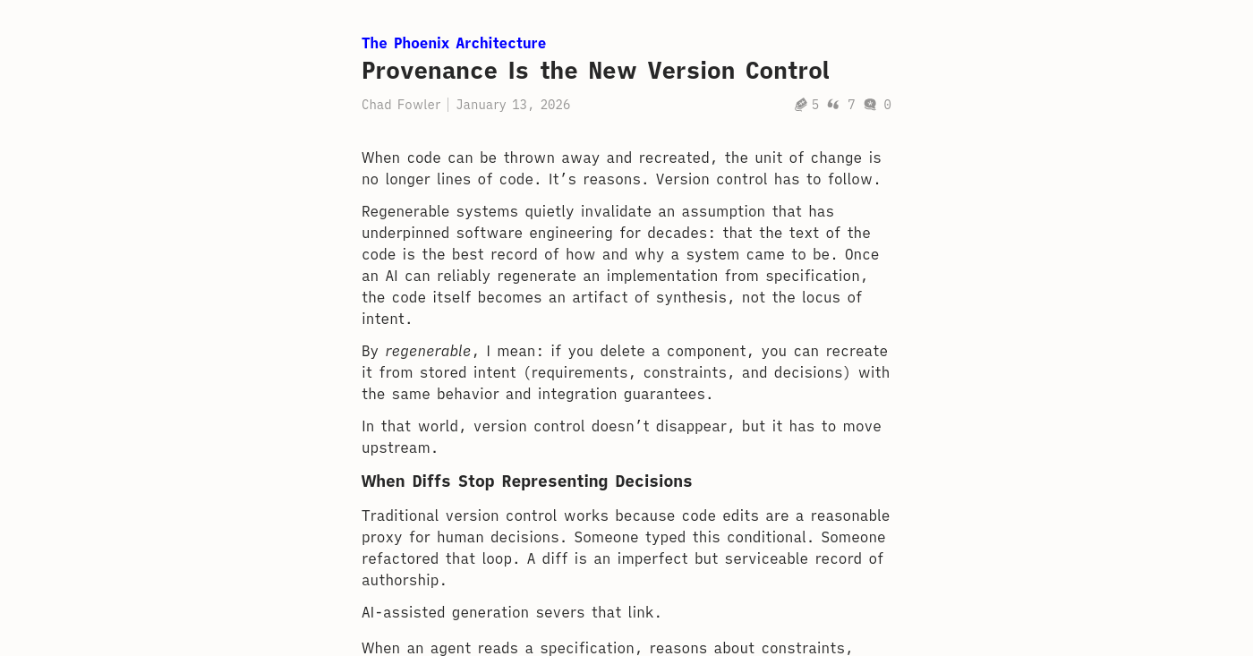 Provenance Is the New Version Control