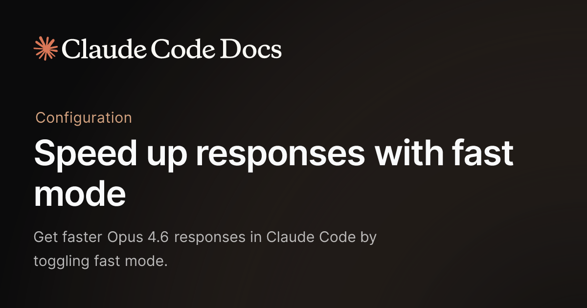 Speed up responses with fast mode