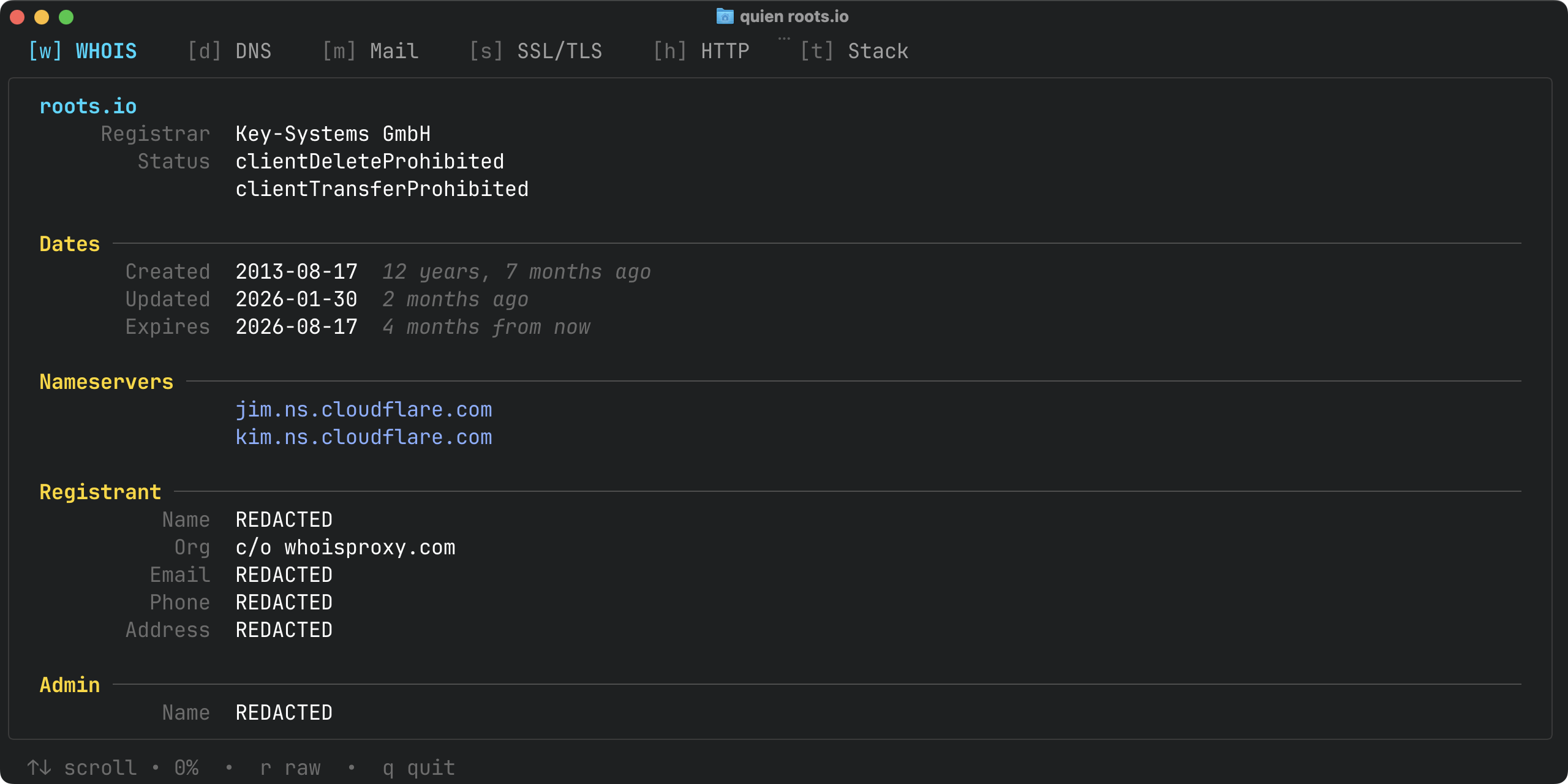 Quien – A better WHOIS lookup tool