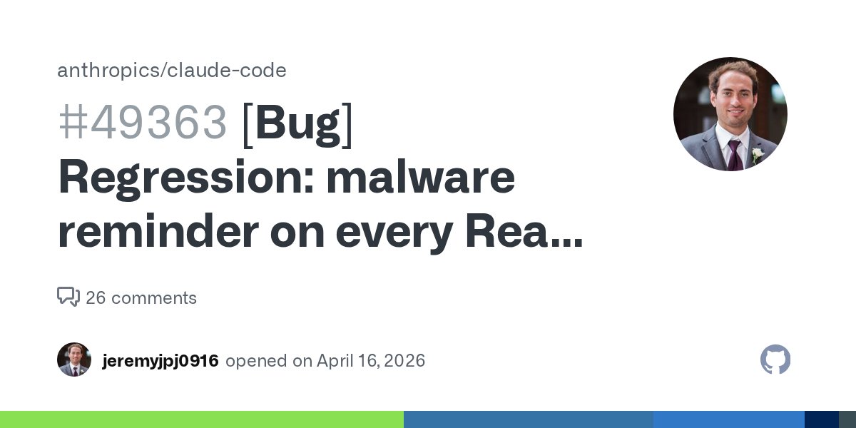 Regression: malware reminder on every read still causes subagent refusals