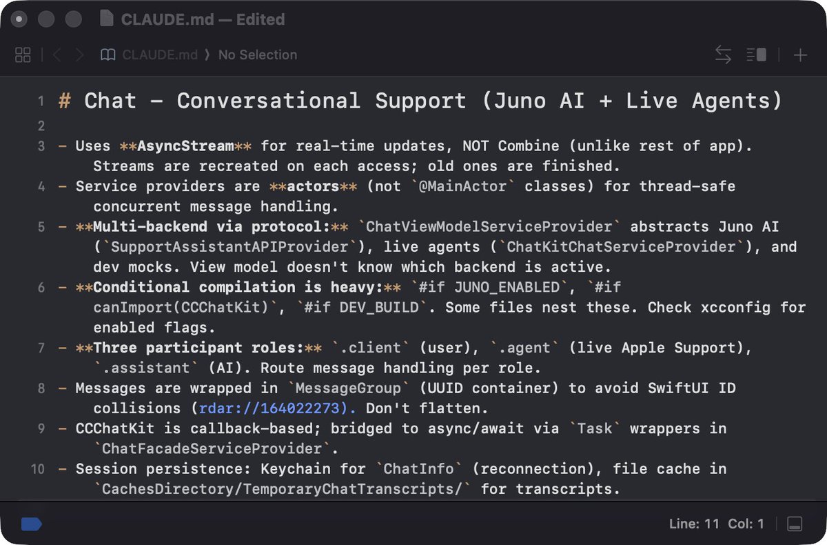 Apple accidentally left Claude.md files Apple Support app
