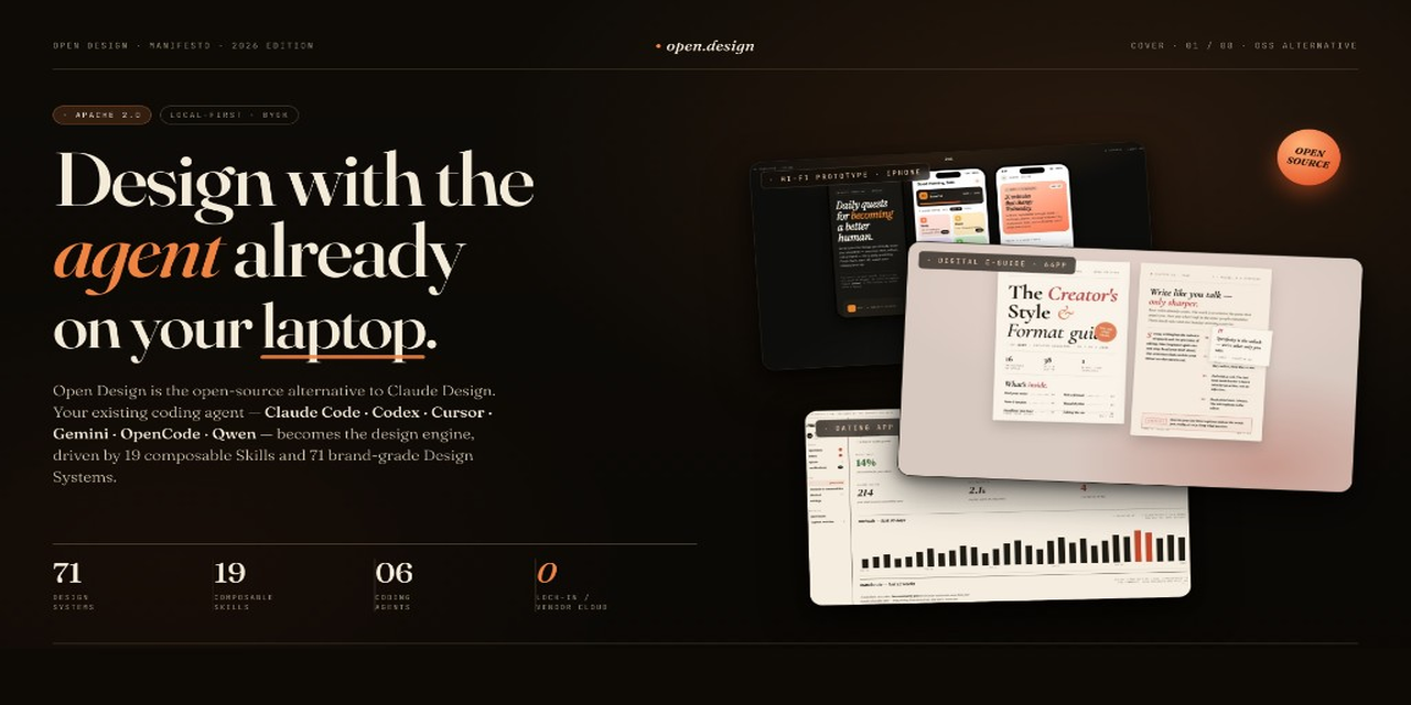 Open Design: Use Your Coding Agent as a Design Engine