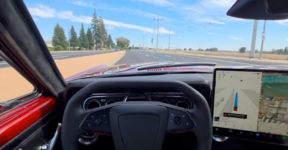 1966 Ford Mustang Converted into a Tesla with Working ‘Full Self-Driving’