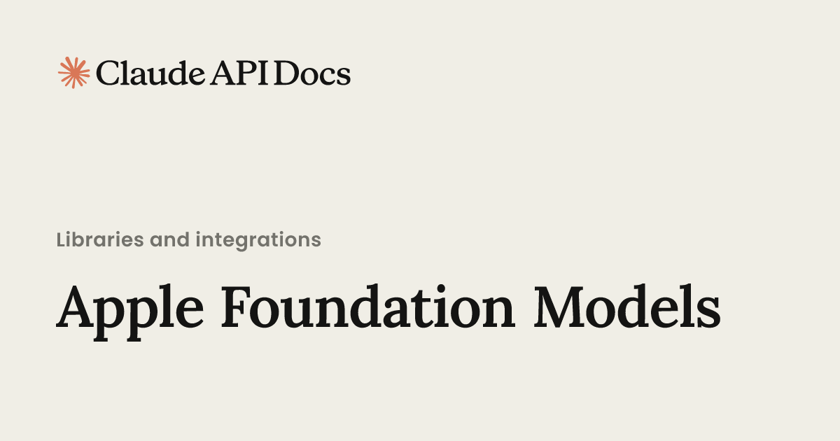 Apple Foundation Models