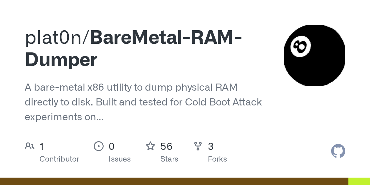 BareMetal RAM Dumper – Bare-metal x86 tool for Cold Boot Attack experiments