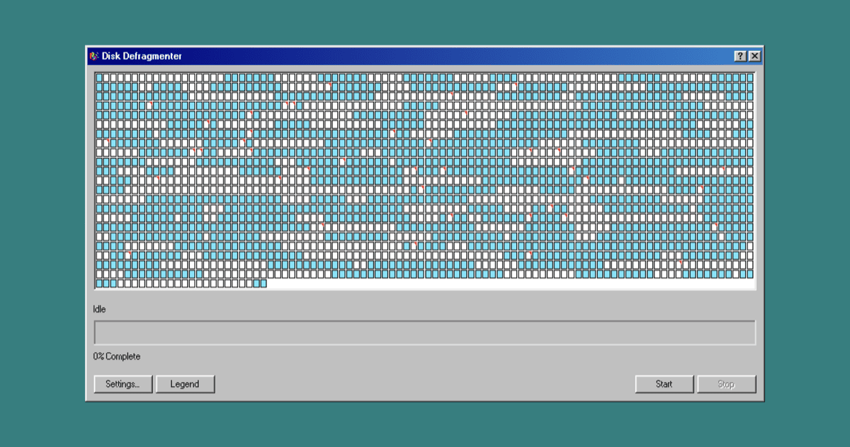 Defrag98: Windows 98 Disk Defragmenter Simulator Online