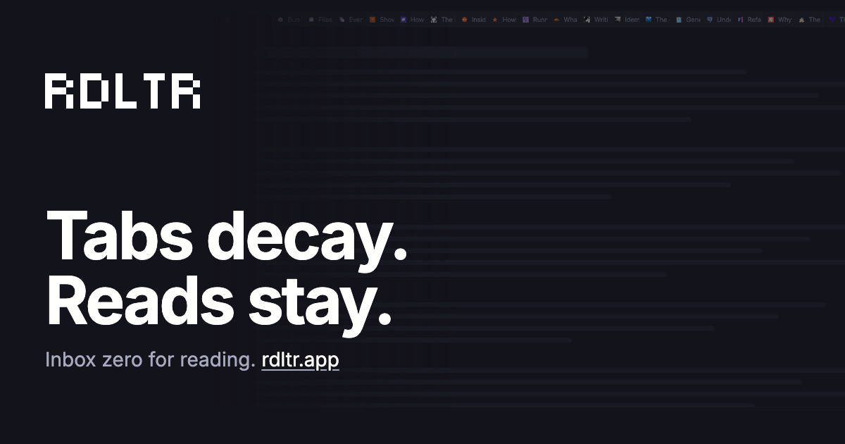 Show HN: Rdltr – Inbox zero for your reading list
