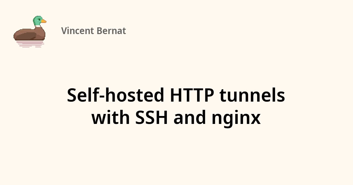 Self-hosted HTTP tunnels with SSH and Nginx
